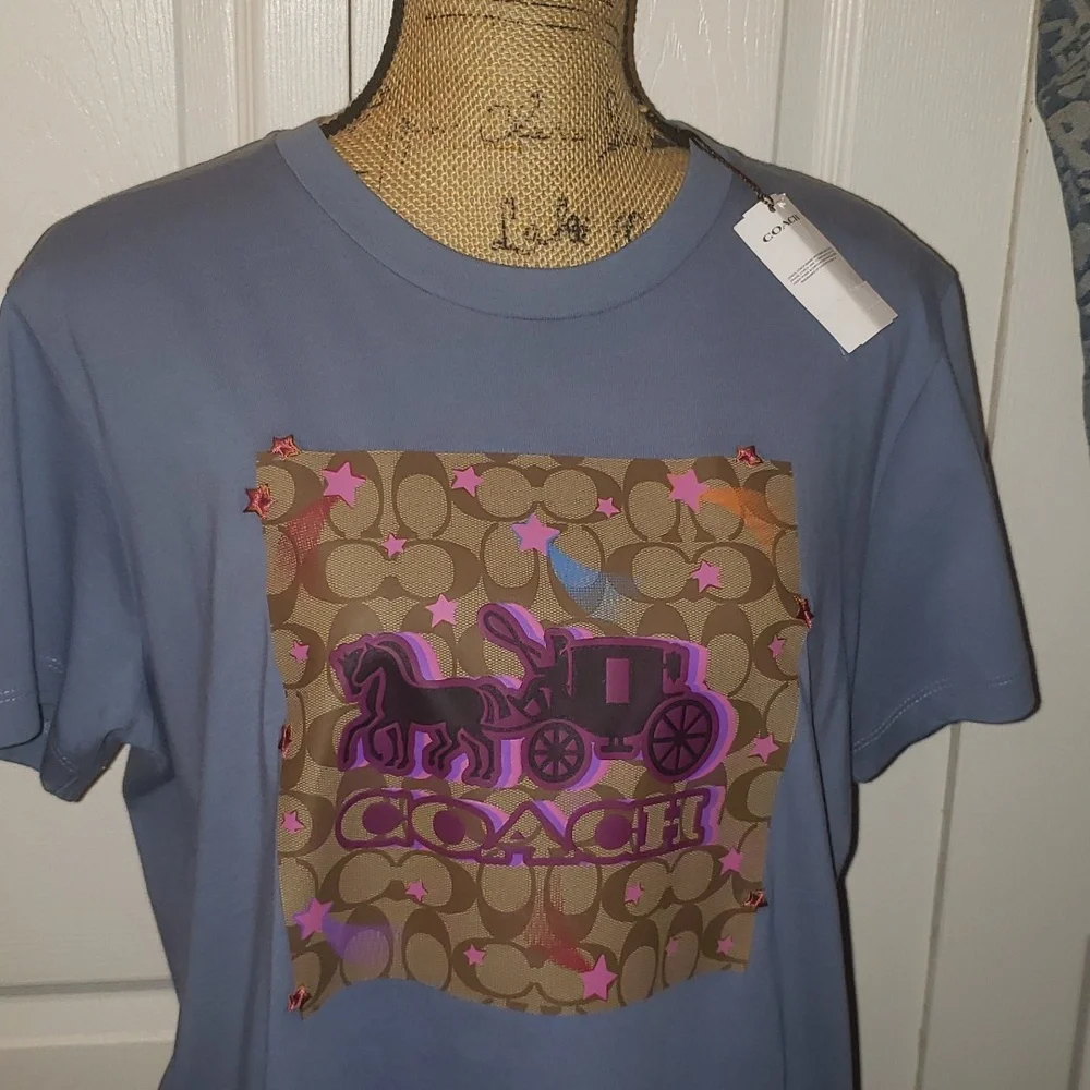 Coach Disco Stars Tshirt sz L - Picture 2 of 8